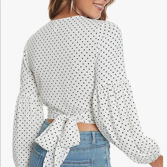 Women’s Long Sleeve V Neck White/Black Polka Dot. Size XL. OFFERS WELCOME‼️‼️ - Picture 5 of 9